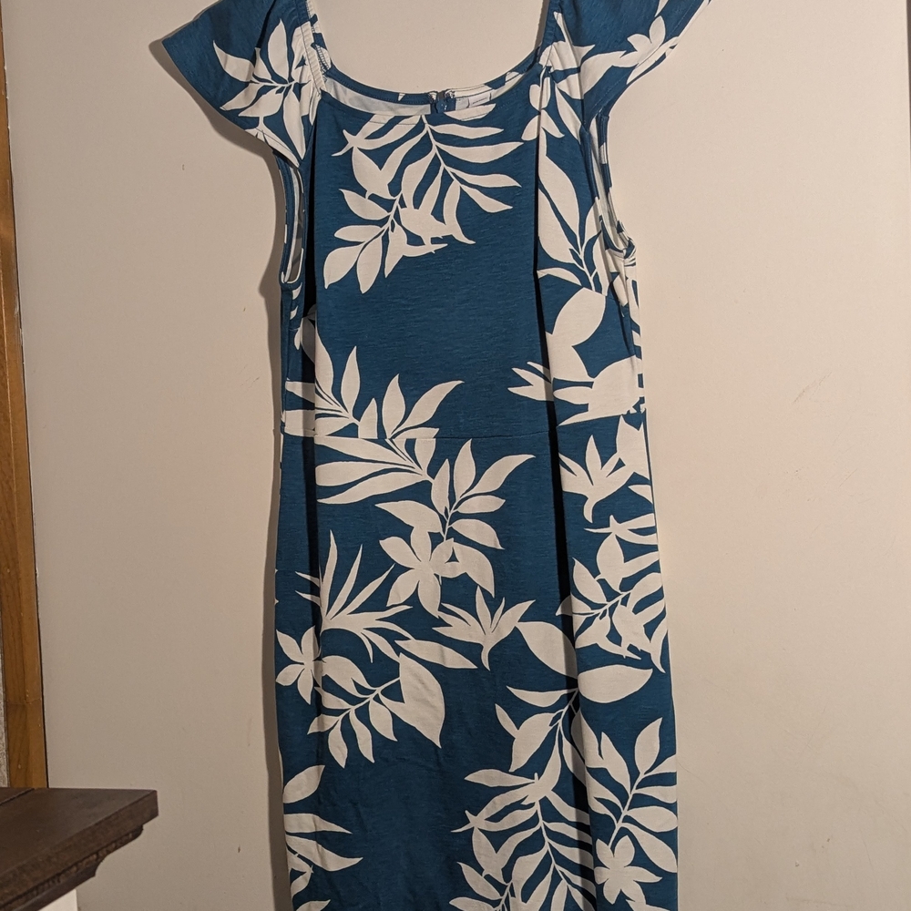 Old Navy Blue and White Flutter Sleeve Sundress